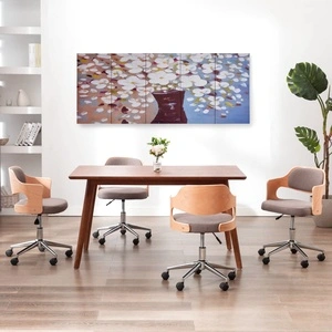 Комплект принт на канава за стена ваза с цветя пъстър 200x80 см