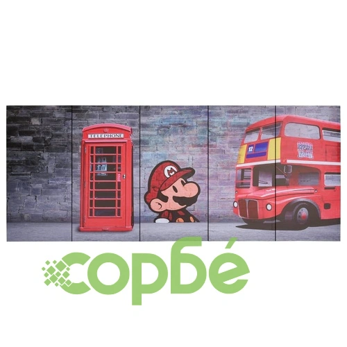 Комплект принт върху канава за стена, Лондон, пъстър, 150x60 см ➤ топ цена ➤ sorbe.bg