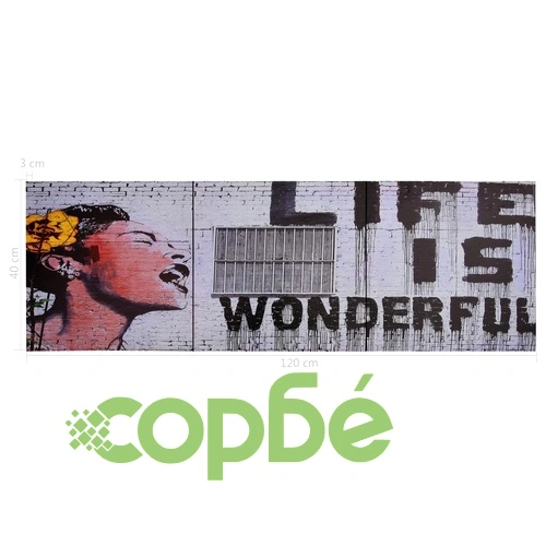 Комплект принт върху канава за стена, надпис, пъстър, 120x40 см ➤ топ цена ➤ sorbe.bg