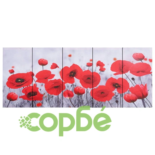 Комплект принт върху канава за стена, цветя, пъстър, 150x60 см ➤ топ цена ➤ sorbe.bg