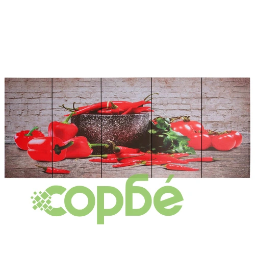 Комплект принт върху канава за стена, чушки, пъстър, 150x60 см ➤ топ цена ➤ sorbe.bg