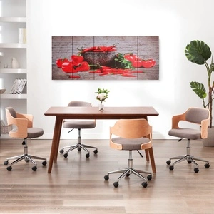 Комплект принт върху канава за стена, чушки, пъстър, 200x80 см