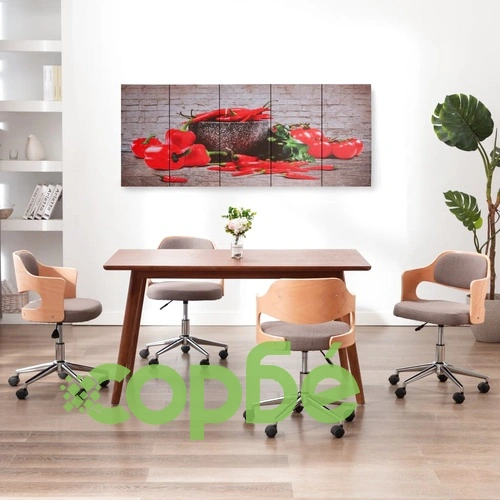 Комплект принт върху канава за стена, чушки, пъстър, 200x80 см ➤ топ цена ➤ sorbe.bg