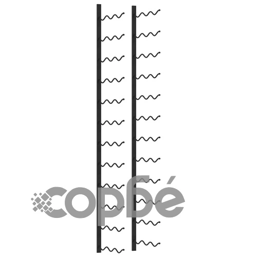 Стойка за вино за 36 бутилки, стенен монтаж, черна, желязо  ➤ топ цена ➤ sorbe.bg