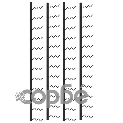 Стойки за вино за 72 бутилки стенен монтаж 2 бр черни желязо  ➤ топ цена ➤ sorbe.bg