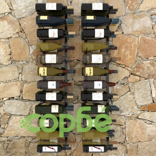 Стойки за вино за 72 бутилки стенен монтаж 2 бр черни желязо  ➤ топ цена ➤ sorbe.bg