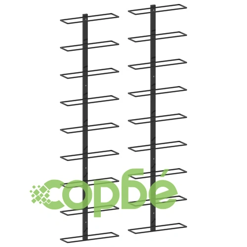 Стойки за вино за 18 бутилки стенен монтаж 2 бр черни желязо  ➤ топ цена ➤ sorbe.bg