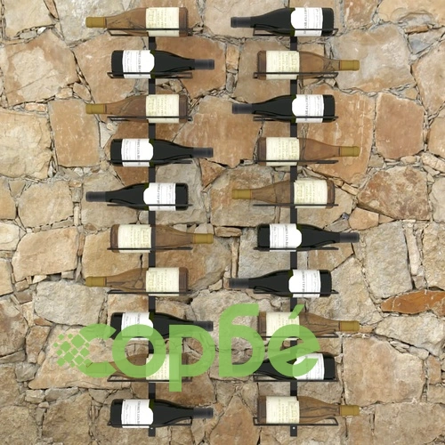 Стойки за вино за 20 бутилки стенен монтаж 2 бр черни метал ➤ топ цена ➤ sorbe.bg