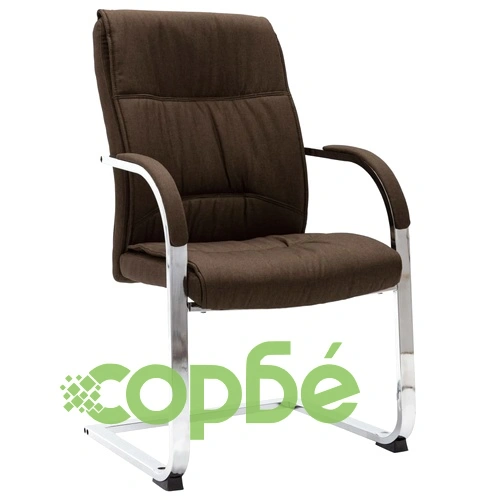 Конзолен офис стол, кафяв, текстил ➤ топ цена ➤ sorbe.bg