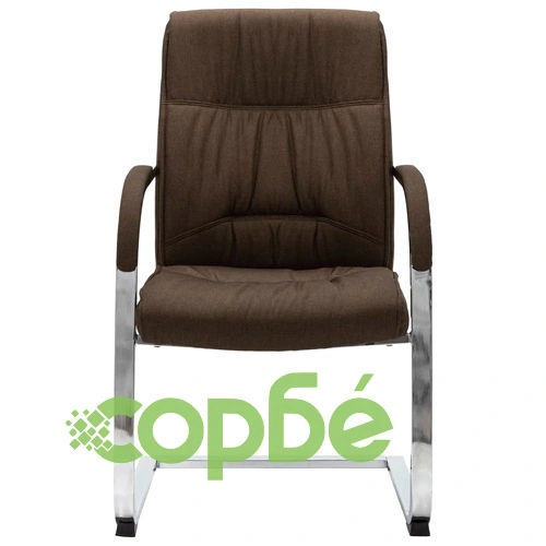 Конзолен офис стол, кафяв, текстил ➤ топ цена ➤ sorbe.bg