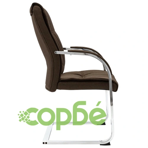 Конзолен офис стол, кафяв, текстил ➤ топ цена ➤ sorbe.bg