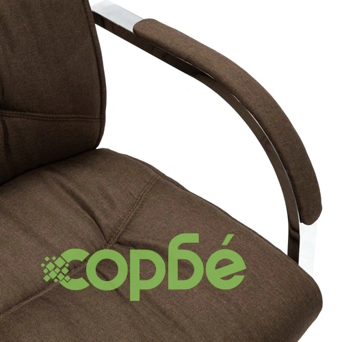 Конзолен офис стол, кафяв, текстил ➤ топ цена ➤ sorbe.bg