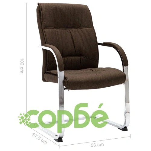 Конзолен офис стол, кафяв, текстил ➤ топ цена ➤ sorbe.bg