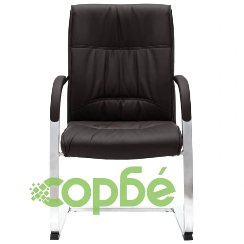 Конзолен офис стол, черен, изкуствена кожа ➤ топ цена ➤ sorbe.bg