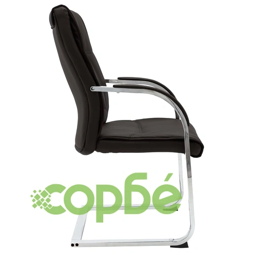 Конзолен офис стол, черен, изкуствена кожа ➤ топ цена ➤ sorbe.bg