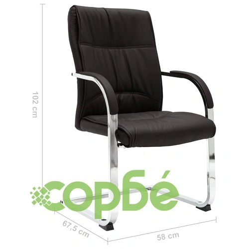 Конзолен офис стол, черен, изкуствена кожа ➤ топ цена ➤ sorbe.bg