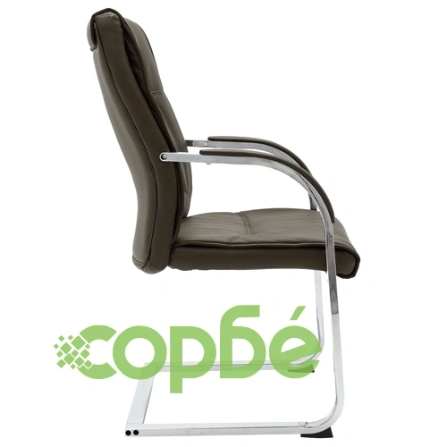 Конзолен офис стол, сив, изкуствена кожа ➤ топ цена ➤ sorbe.bg