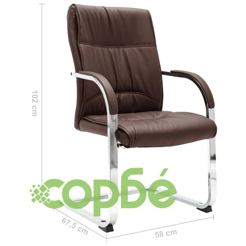 Конзолен офис стол, кафяв, изкуствена кожа ➤ топ цена ➤ sorbe.bg