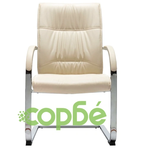 Конзолен офис стол, кремав, изкуствена кожа ➤ топ цена ➤ sorbe.bg