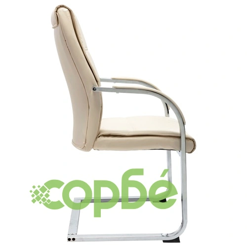 Конзолен офис стол, кремав, изкуствена кожа ➤ топ цена ➤ sorbe.bg