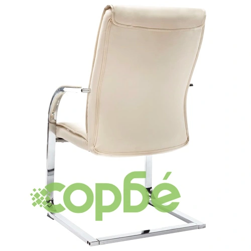 Конзолен офис стол, кремав, изкуствена кожа ➤ топ цена ➤ sorbe.bg