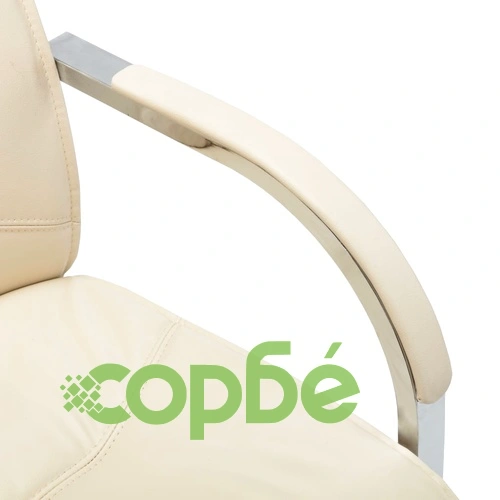 Конзолен офис стол, кремав, изкуствена кожа ➤ топ цена ➤ sorbe.bg