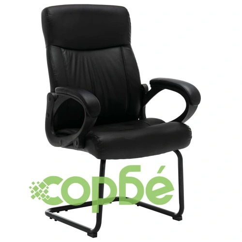 Конзолен офис стол, черен, изкуствена кожа ➤ топ цена ➤ sorbe.bg