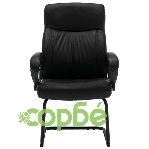 Конзолен офис стол, черен, изкуствена кожа ➤ топ цена ➤ sorbe.bg