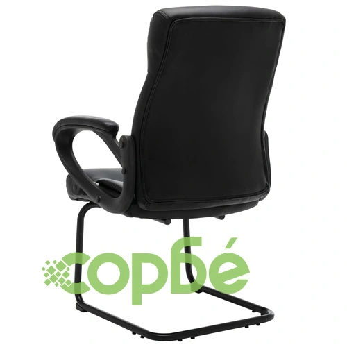 Конзолен офис стол, черен, изкуствена кожа ➤ топ цена ➤ sorbe.bg