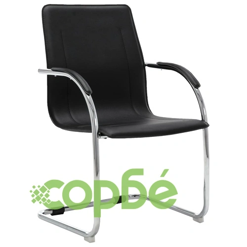 Конзолен офис стол, черен, изкуствена кожа ➤ топ цена ➤ sorbe.bg