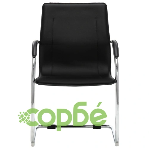 Конзолен офис стол, черен, изкуствена кожа ➤ топ цена ➤ sorbe.bg