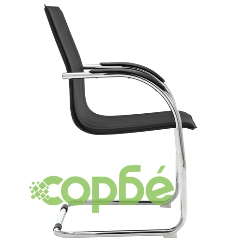 Конзолен офис стол, черен, изкуствена кожа ➤ топ цена ➤ sorbe.bg