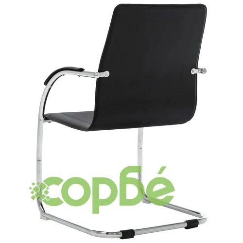 Конзолен офис стол, черен, изкуствена кожа ➤ топ цена ➤ sorbe.bg