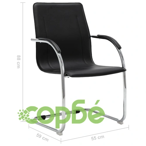 Конзолен офис стол, черен, изкуствена кожа ➤ топ цена ➤ sorbe.bg