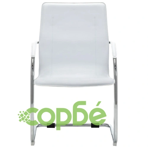 Конзолен офис стол, бял, изкуствена кожа ➤ топ цена ➤ sorbe.bg