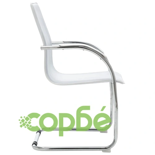 Конзолен офис стол, бял, изкуствена кожа ➤ топ цена ➤ sorbe.bg