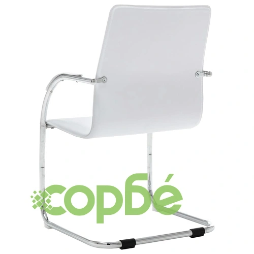 Конзолен офис стол, бял, изкуствена кожа ➤ топ цена ➤ sorbe.bg