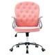 Въртящ се офис стол, розов, изкуствена кожа 
