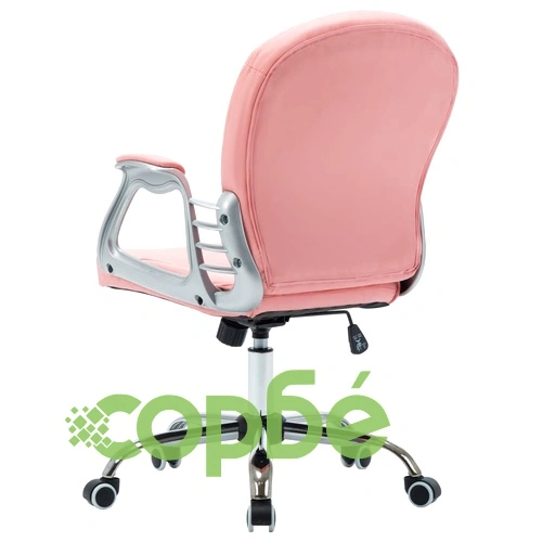 Въртящ се офис стол, розов, изкуствена кожа  ➤ топ цена ➤ sorbe.bg