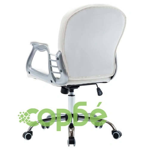 Въртящ офис стол, бял, изкуствена кожа  ➤ топ цена ➤ sorbe.bg