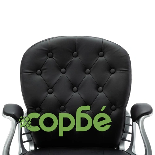 Въртящ офис стол, черен, изкуствена кожа  ➤ топ цена ➤ sorbe.bg