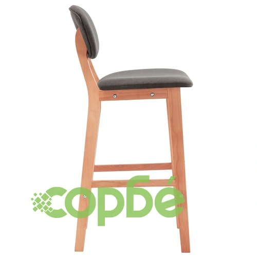 Бар табуретки, 2 бр, светлосиви, текстил ➤ топ цена ➤ sorbe.bg