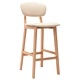 Бар табуретки, 2 бр, кремави, текстил