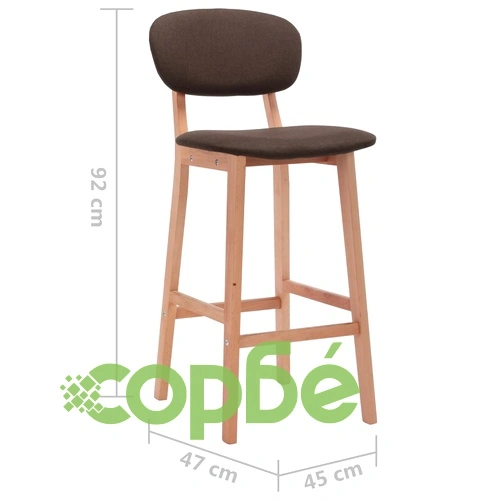 Бар табуретки, 2 бр, кафяви, текстил ➤ топ цена ➤ sorbe.bg