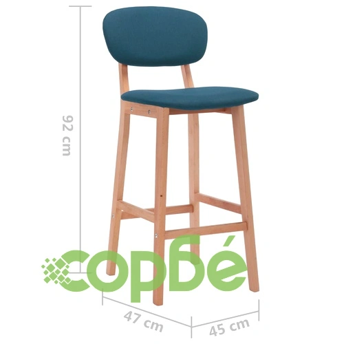 Бар табуретки, 2 бр, сини, текстил ➤ топ цена ➤ sorbe.bg