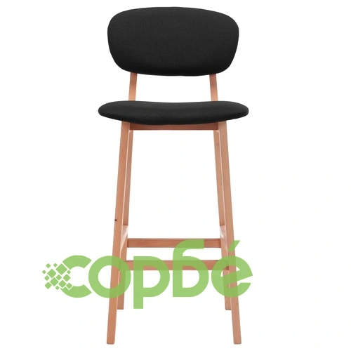 Бар табуретки, 2 бр, черни, текстил ➤ топ цена ➤ sorbe.bg