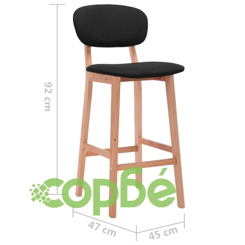 Бар табуретки, 2 бр, черни, текстил ➤ топ цена ➤ sorbe.bg