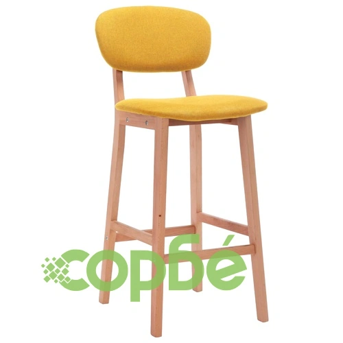 Бар табуретки, 2 бр, горчица, текстил ➤ топ цена ➤ sorbe.bg