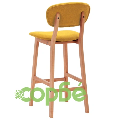 Бар табуретки, 2 бр, горчица, текстил ➤ топ цена ➤ sorbe.bg