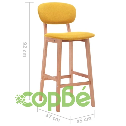 Бар табуретки, 2 бр, горчица, текстил ➤ топ цена ➤ sorbe.bg